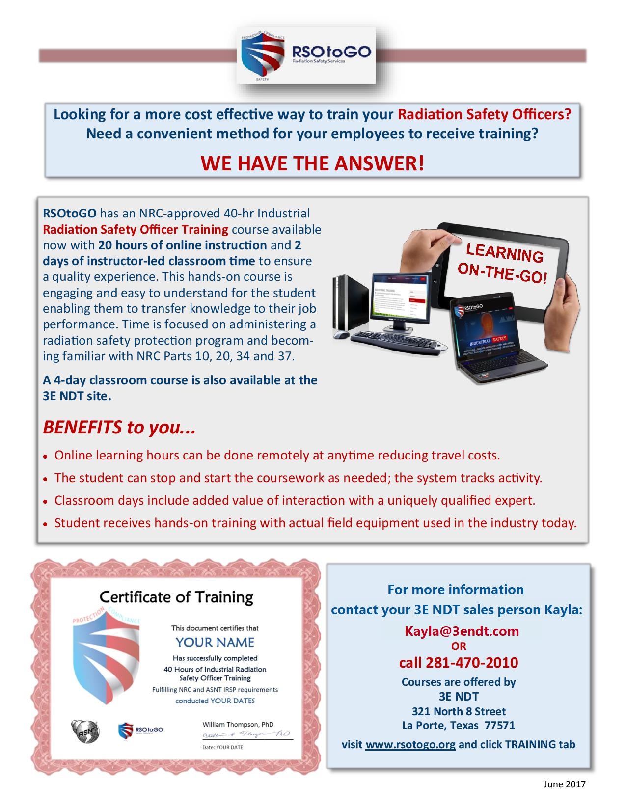 Radiation Safety NRCApproved Training